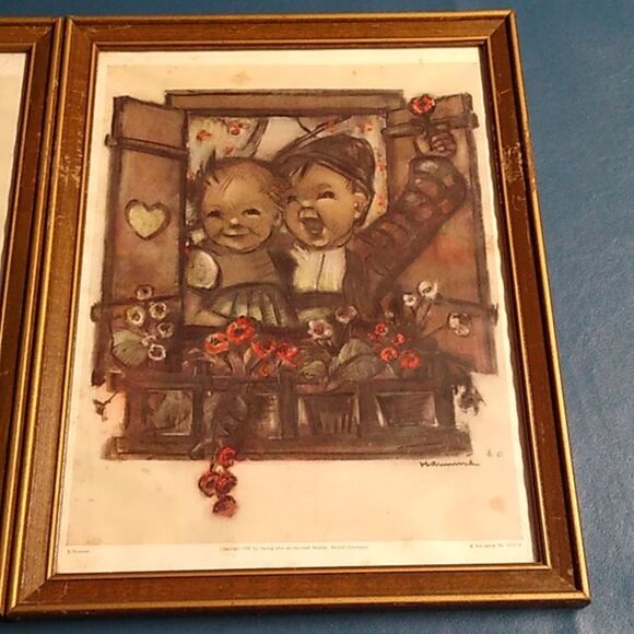 Framed Vintage B Hummel 1939 Art Prints by Verlog Ars sacra Josef Mueller - Picture 4 of 8